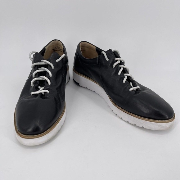 Johnston & Murphy Shoes - Johnston and Murphy Oxford Sneakers Black Silver Soft Leather Lace Up Size 7.5M